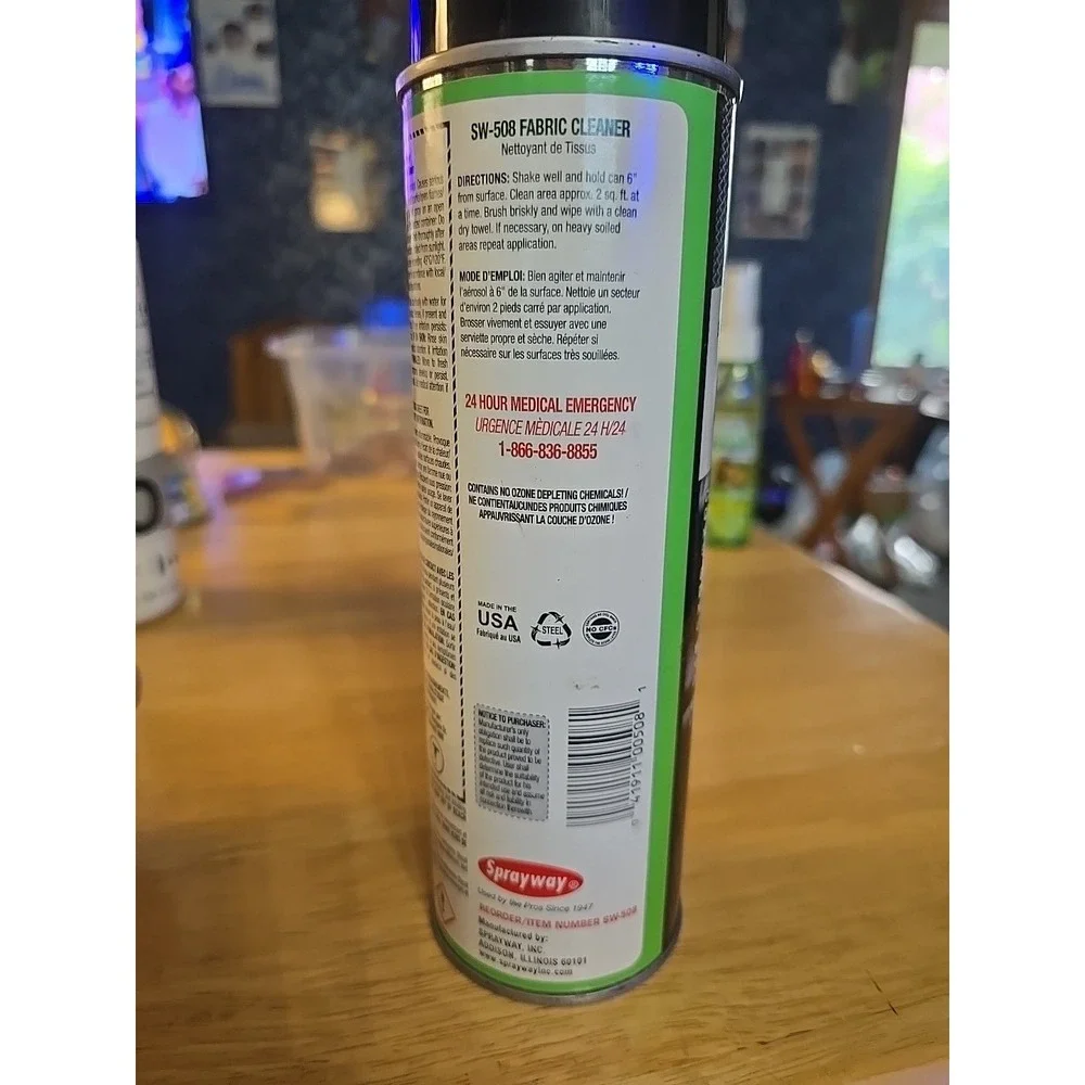 Fabric Cleaner, 19 oz Aerosol Can Sprayway‎ SPRAYWAY SW508 Colorless